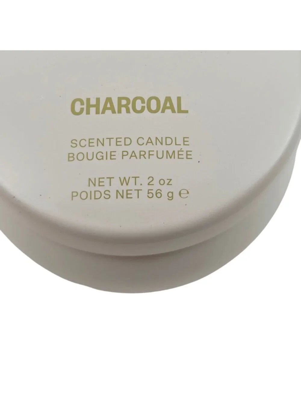 Apotheke Mini Tin Candle Charcoal Scent 2oz White Tin Black Wax 15 Hr Burn Time